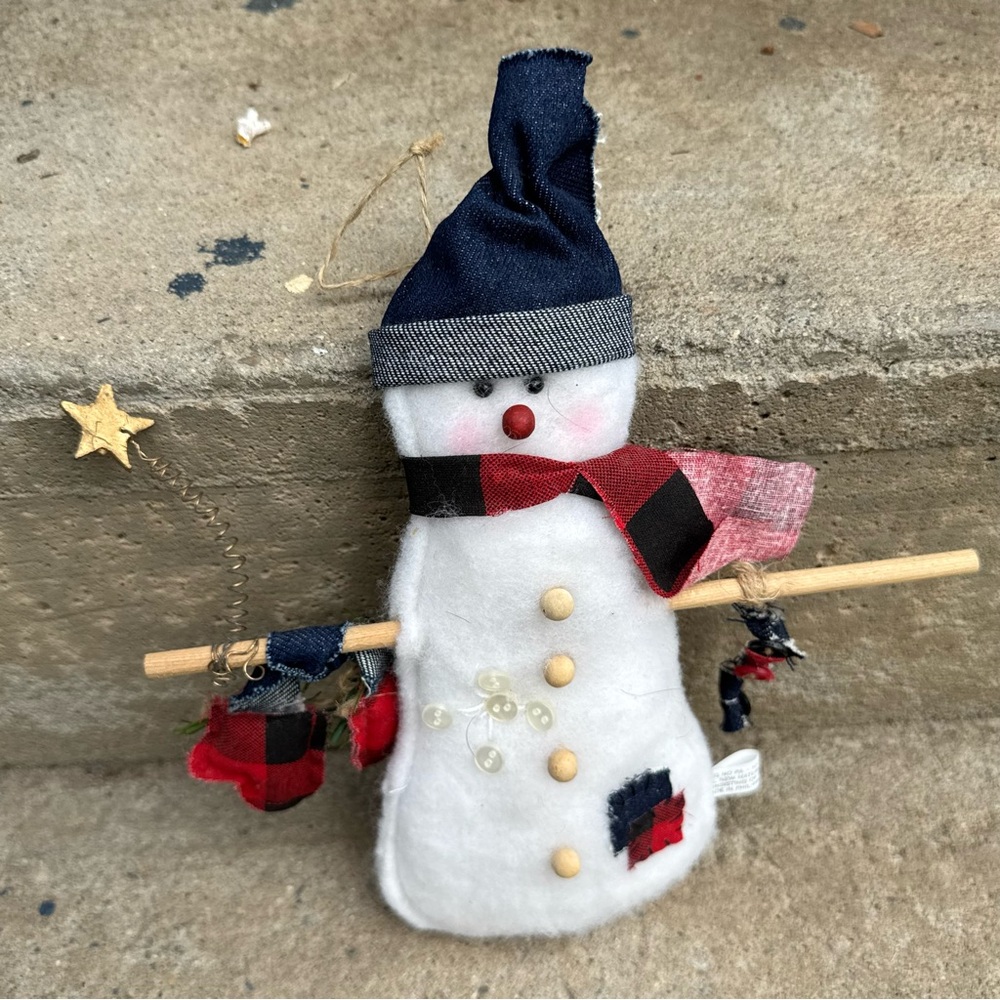 Snowman Christmas Hanging Decor Rustic Farmhouse Country Core Cozy Christmas